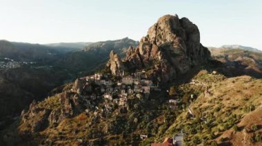 Aerial view of village of Pentidattilo. Calabria Italy 