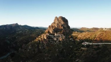 Aerial view of village of Pentidattilo. Calabria Italy 