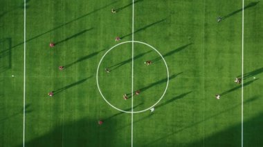 Overhead shot of five-a-side football match