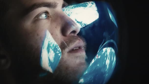 Close Futurist Space Man — Stok video