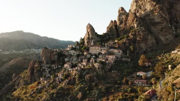 Vista Aérea Del Pueblo Pentidattilo Calabria Italia — Vídeos de Stock