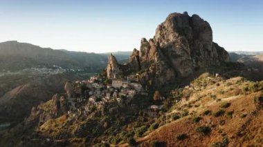 Aerial view of village of Pentidattilo. Calabria Italy 