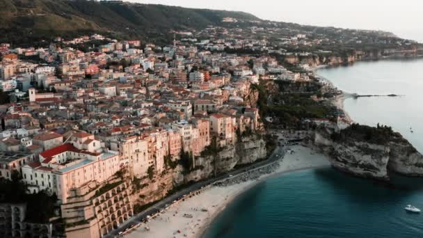 Vista Aérea Ciudad Tropea Calabria Italia — Vídeos de Stock