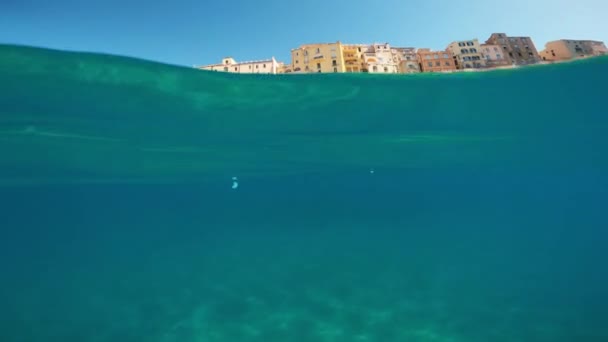 Undervattensutsikt Över Tropea Stad Kalabrien Italien — Stockvideo
