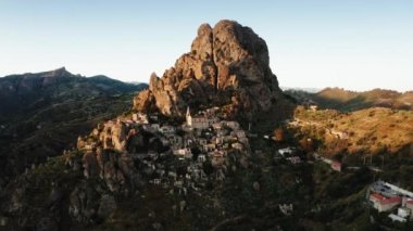 Aerial view of village of Pentidattilo. Calabria Italy 
