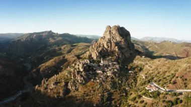 Aerial view of village of Pentidattilo. Calabria Italy 
