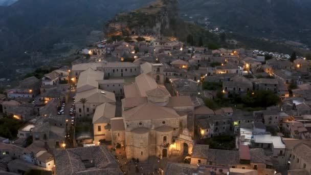 Aerial View Gerace Medieval Village Calabria Italy — ストック動画