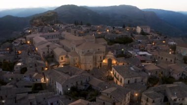 Aerial view of Gerace, medieval village in Calabria Italy 