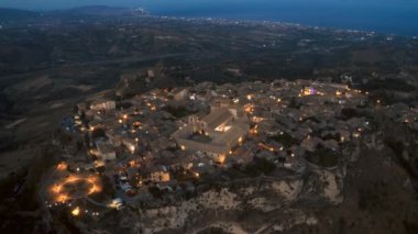 Aerial view of Gerace, medieval village in Calabria Italy 