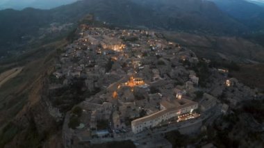 Aerial view of Gerace, medieval village in Calabria Italy 