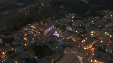 Aerial view of Gerace, medieval village in Calabria Italy 