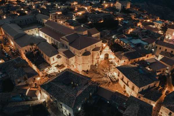 Aerial view of Gerace, medieval village in Calabria Italy