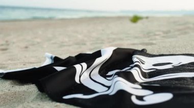 Close up of Pirates Flag on the beach 