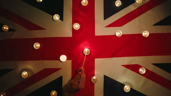Fechar Velas Bandeira Reino Unido — Fotografia de Stock