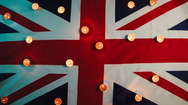 Fechar Velas Bandeira Reino Unido — Fotografia de Stock