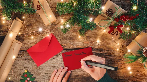 Writing Letter Santa Claus — Stock Photo, Image