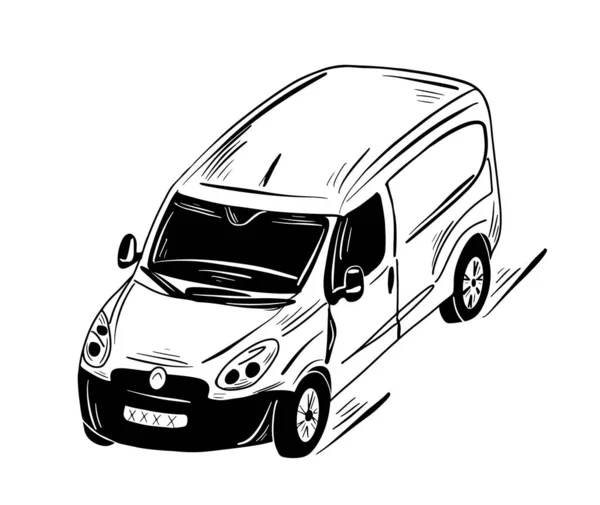 Carro Autoline Para Transporte Pessoas Carga Delivery Traveling Vector Ilustração — Vetor de Stock