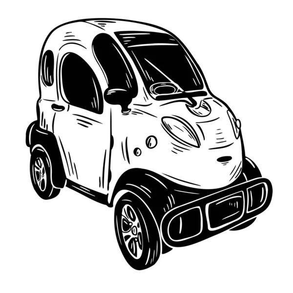 Vector Compact Smart Car Vehicles Cartoon Car Isolated Smart Car — Archivo Imágenes Vectoriales