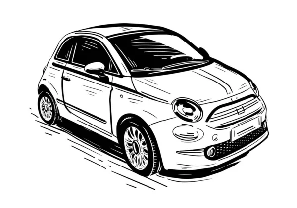 Car Illustration Hand Drawn Hatchback Car Design Delivery Transport — Διανυσματικό Αρχείο
