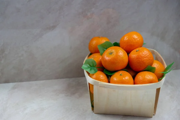 Cesta Con Tangerinas Favor Luz — Foto de Stock