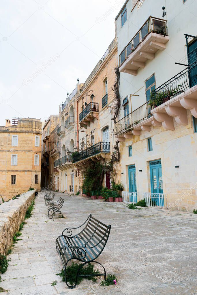 Empty street in a Maltese town