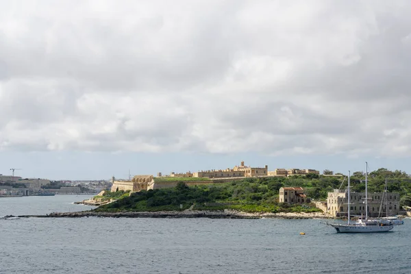 Landschap Van Valleta Een Bewolkte Dag — Stockfoto