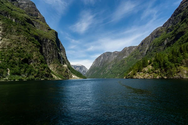 Breathtaking Scenery Naerofjord Gudvagen Norway — Foto Stock