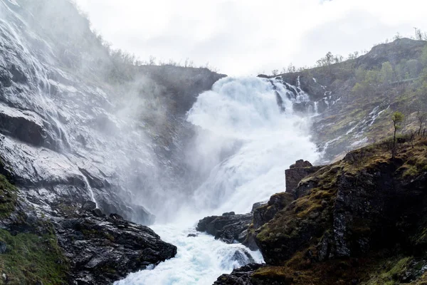 Photograph of Kjosfossen waterfall in Flam, Norway
