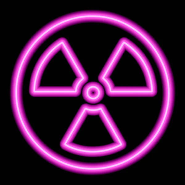 Roze Neon Stralingspictogram Een Zwarte Achtergrond Vectorillustratie — Stockvector