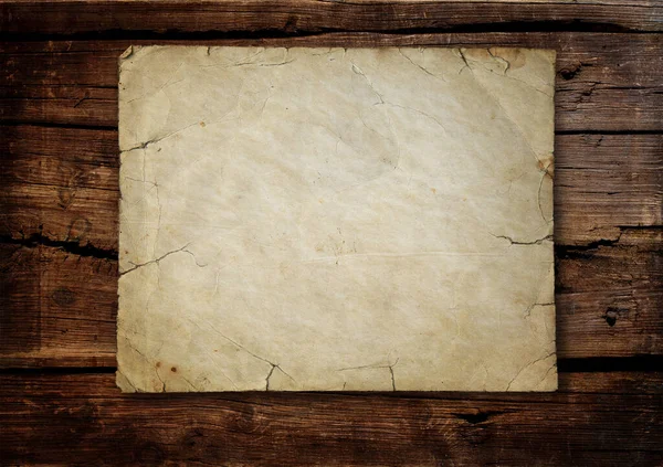 Vintage Oude Grungy Papier Banner Oude Hout Achtergrond — Stockfoto