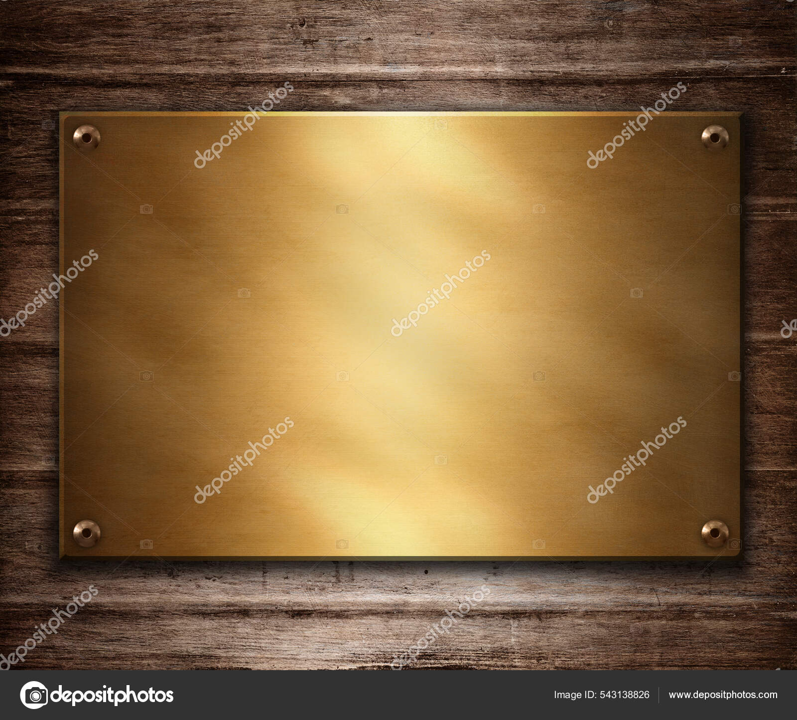 Placa Oro Sobre Fondo Madera: fotografía de stock © bestpixwork