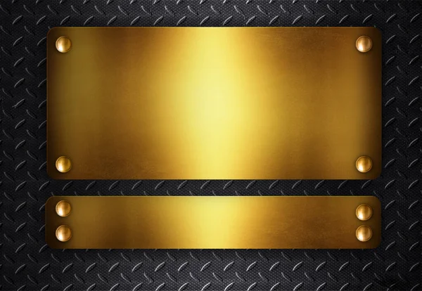 Golden Metal Template Gold Background — Stock Photo, Image