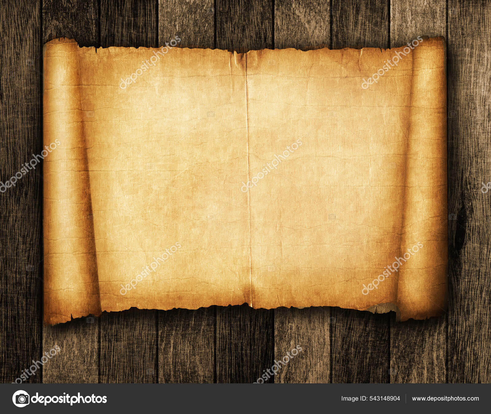 Old Scroll Paper Wood Plank Stock Photo by ©bestpixwork 543148904