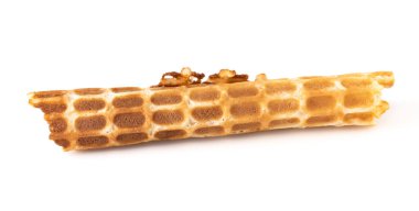 waffle rulosu beyaz arkaplanda izole edildi