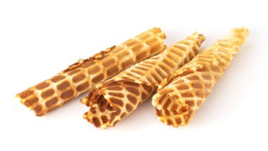 waffle rulosu beyaz arkaplanda izole edildi