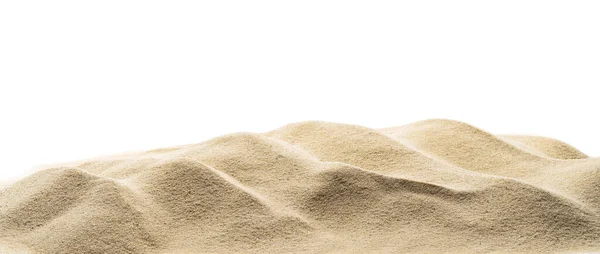 Mucchio Sabbia Del Deserto Spiaggia Mare Isolato Sfondo Bianco — Foto Stock