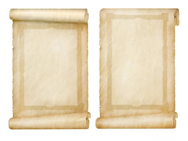 Serie Pergamene Sfondo Bianco — Foto Stock