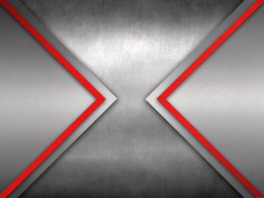 Kırmızı aksanlı fırçalanmış metal arkaplan dokusu