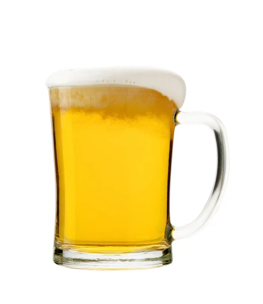 Glas Vers Bier Geïsoleerd Een Witte Achtergrond Met Uitknippad — Stockfoto