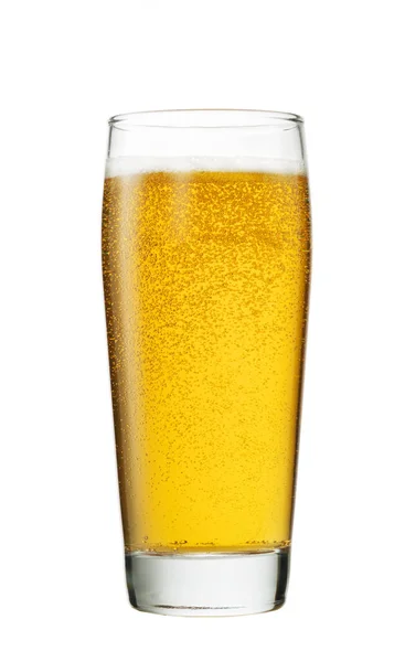 Bicchiere Birra Fresca Isolato Sfondo Bianco Con Percorso Ritaglio — Foto Stock