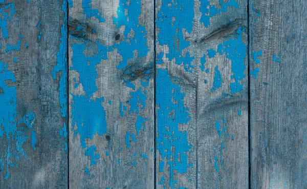 Textura Velhas Tábuas Madeira Cobertas Tinta Azul — Fotografia de Stock