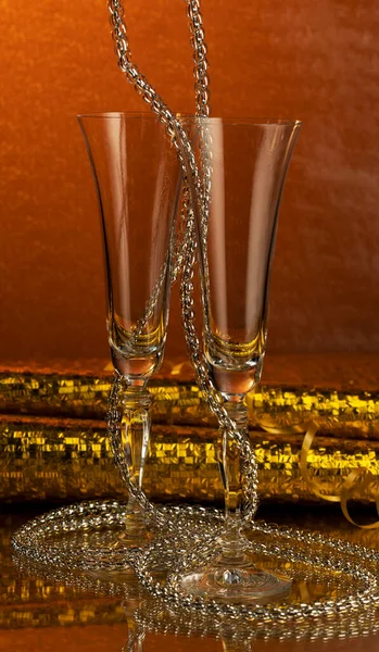 Два Келихи Ігристого Вина Шампанське — стокове фото