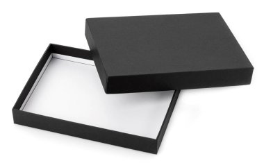 beyaz izole açık siyah hediye kutusu