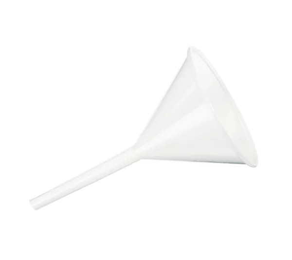 Funil Plástico Isolado Branco — Fotografia de Stock