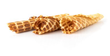 waffle rulosu beyaz arkaplanda izole edildi