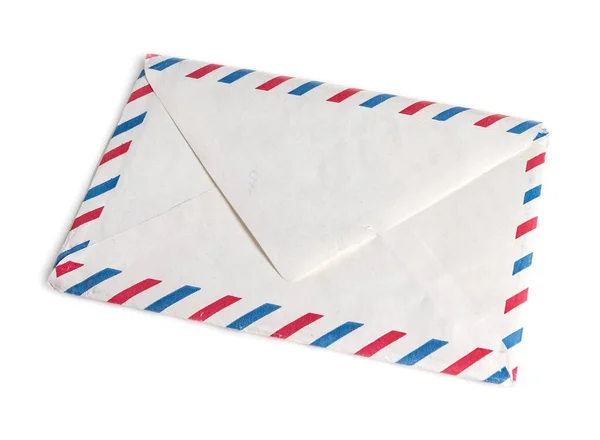 Envelope Vintage Branco Fechado Velho Papel Amarelado Com Marcas Cor — Fotografia de Stock