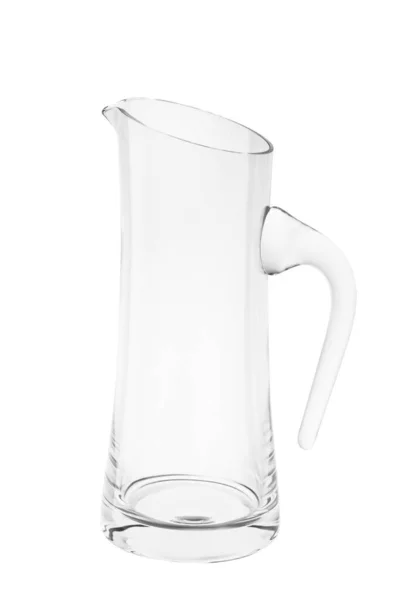 Empty Glass Carafe Water Stand White Background — Stock Photo, Image