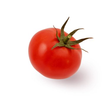 Beyaz üzerine izole edilmiş taze bir kırmızı domates.