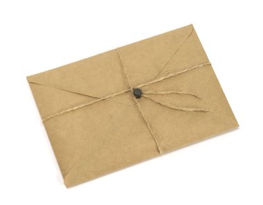 Beyaz arkaplanda mühürlü bir zarf