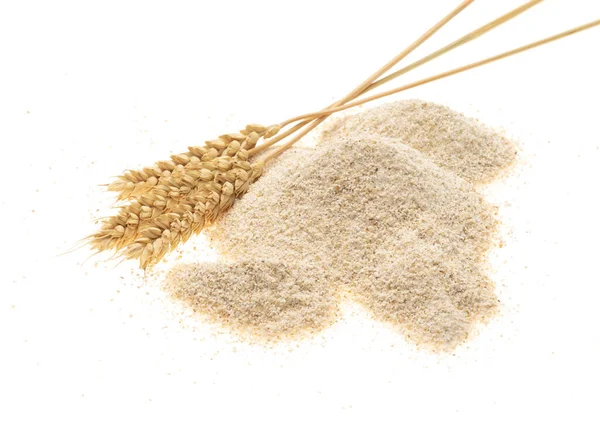 Barley Flour Spikelets Wheat White Background — Stock Photo, Image